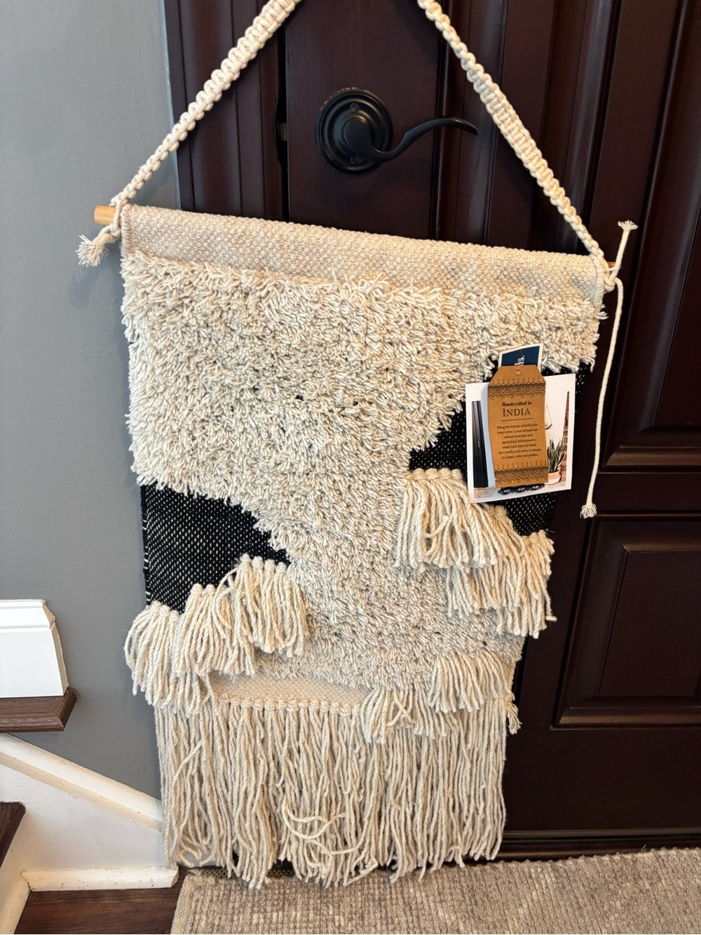 Boho Woven Wall Hanging – Handcrafted in India – New w/ Tags